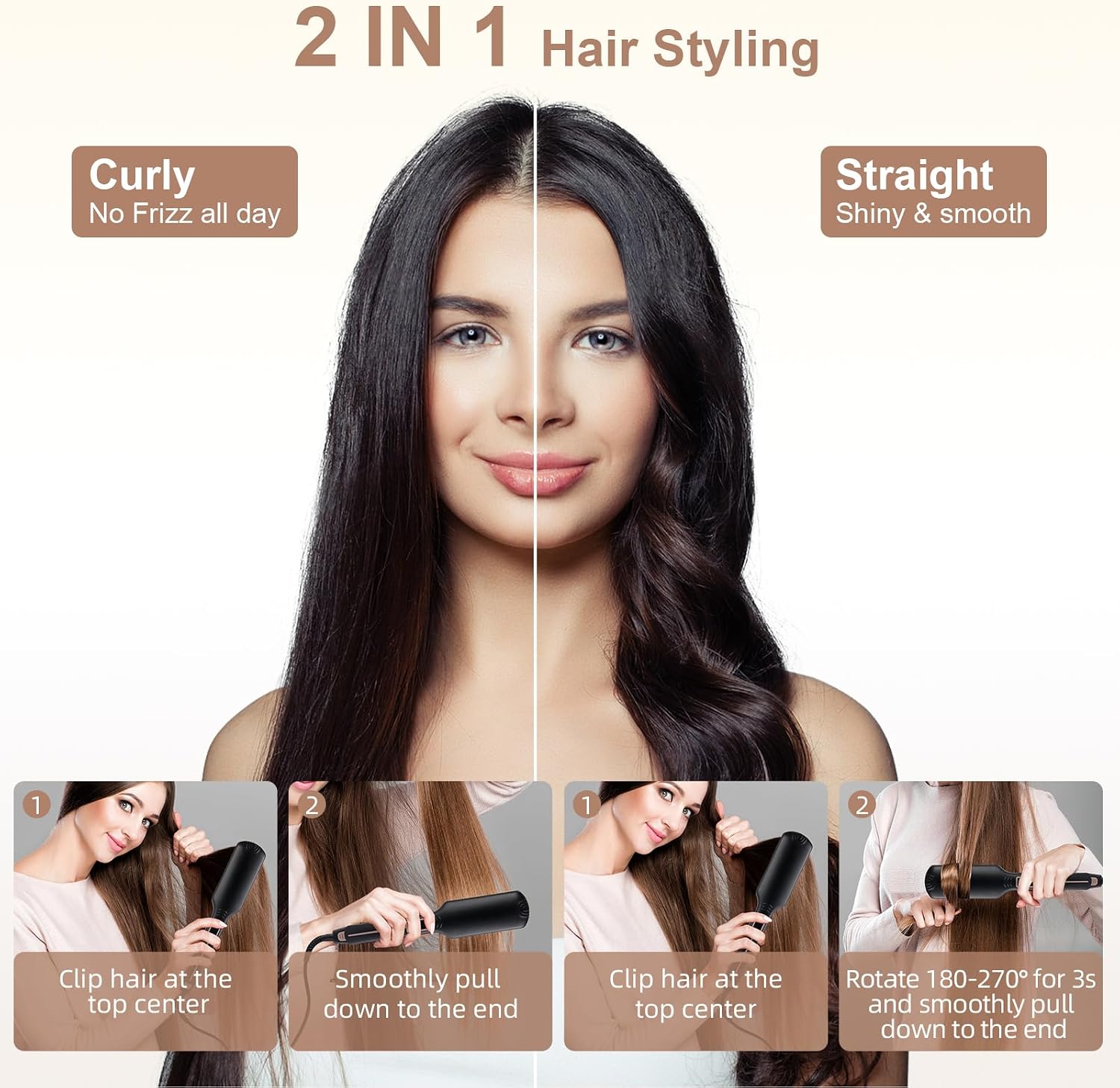 Thumbnail 3 de Hair straightener and curler, 2.16-inch plates