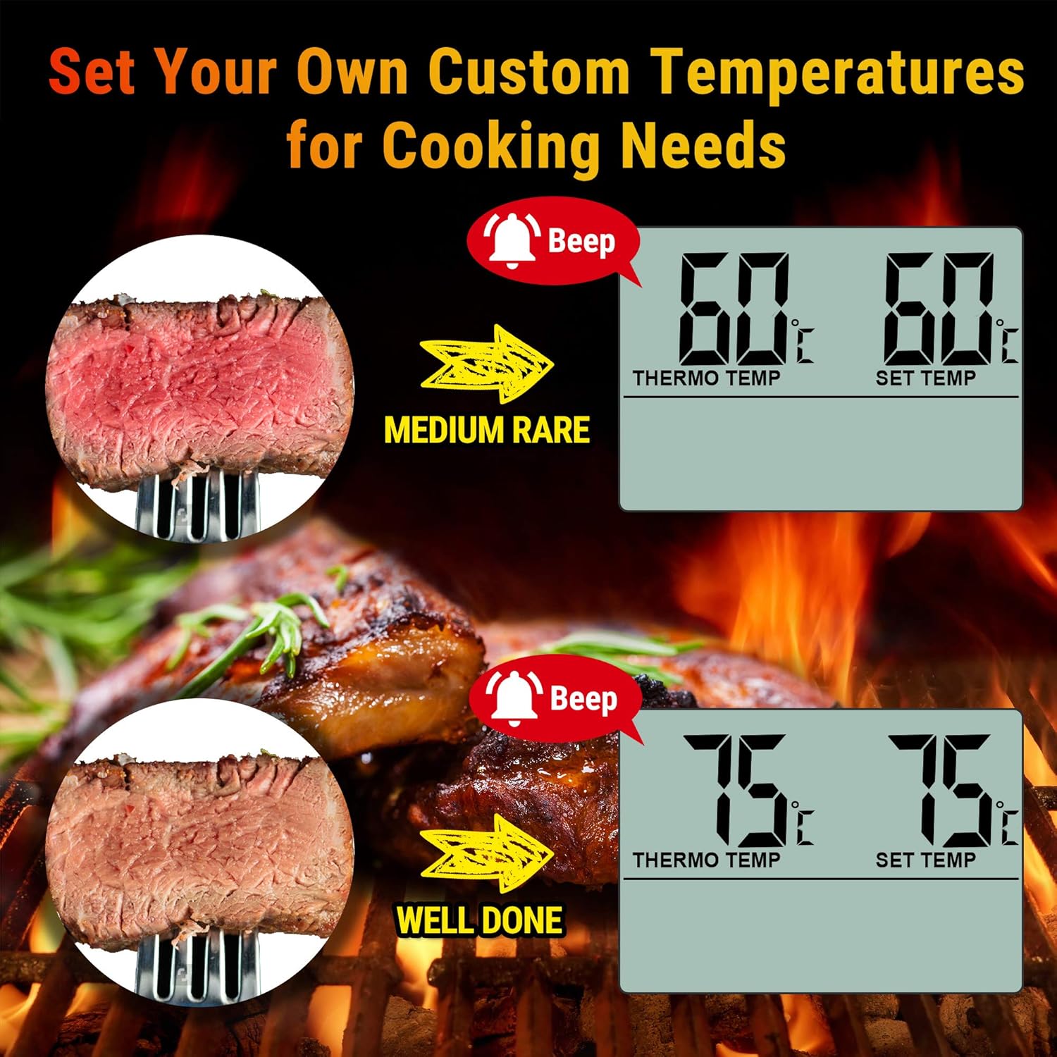 Thumbnail 2 de ThermoPro TP16 Digital Kitchen Meat Thermometer with Long Stainless Steel Probe