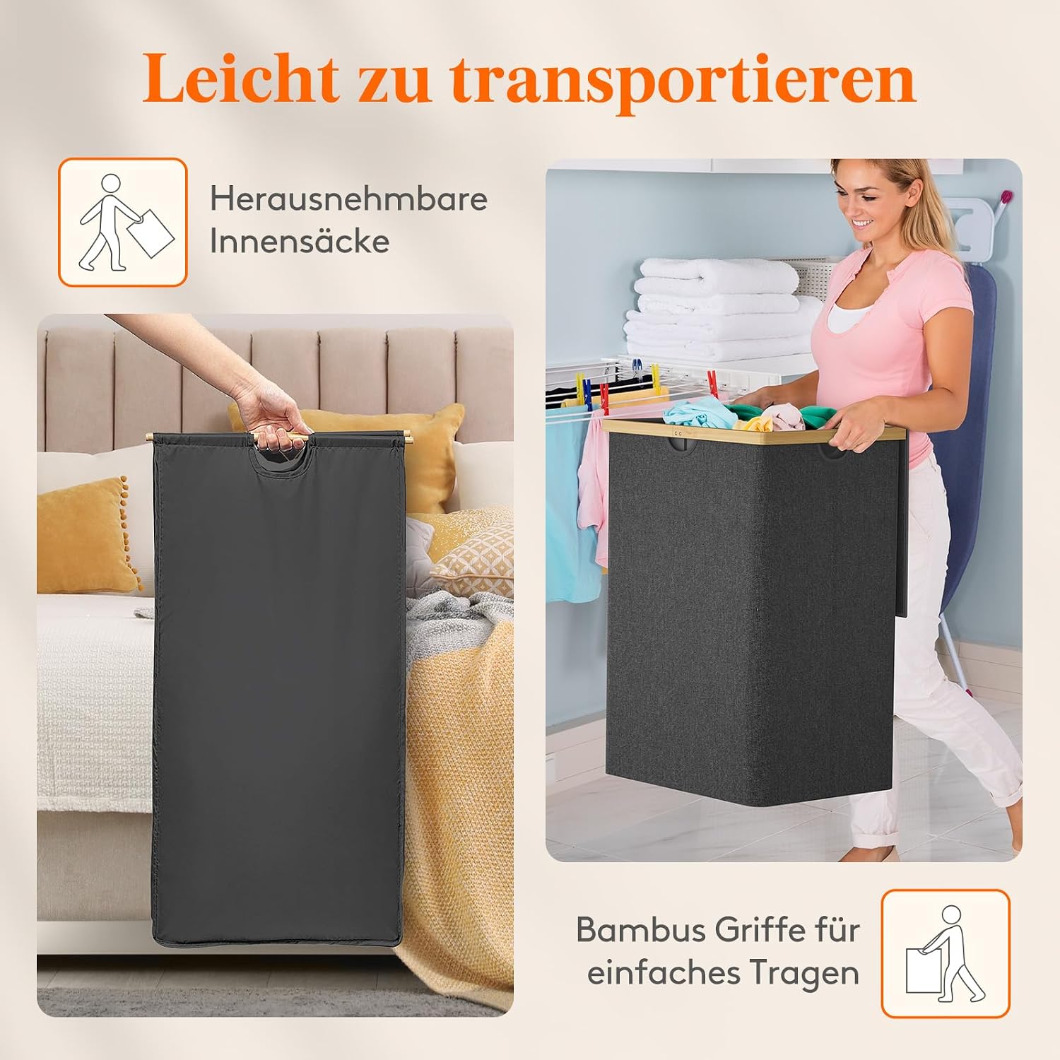 Thumbnail 4 de Lifewit 160L Bambus Wäschekorb