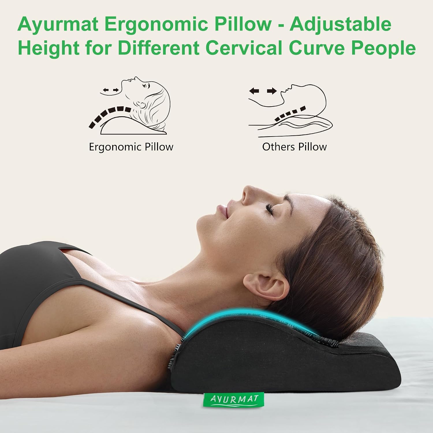 Detalle de AyurMat Acupressure Mat and Pillow Set, Black Linen with Coconut Fibre