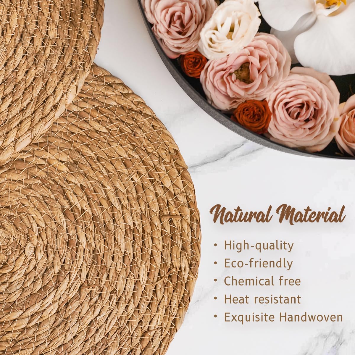 Thumbnail 3 de 13 in Round Woven Placemats Set of 10