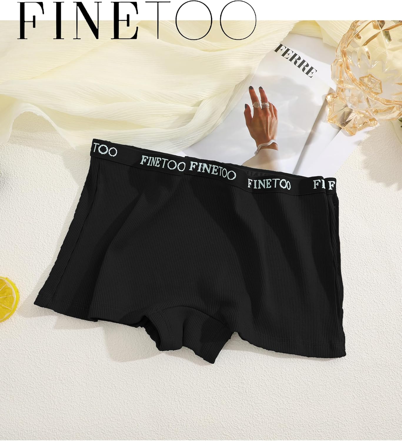 Thumbnail 4 de FINETOO 5er-Pack Boxershorts für Damen aus Baumwolle (Slip/Unterhosen, atmungsaktiv, weicher Bund)