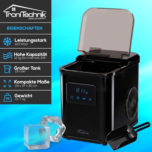 Detalle 2 de Tronitechnik® EM 03 Eiswürfelmaschine – 12 kg/24 h, 1,8 l, schwarz