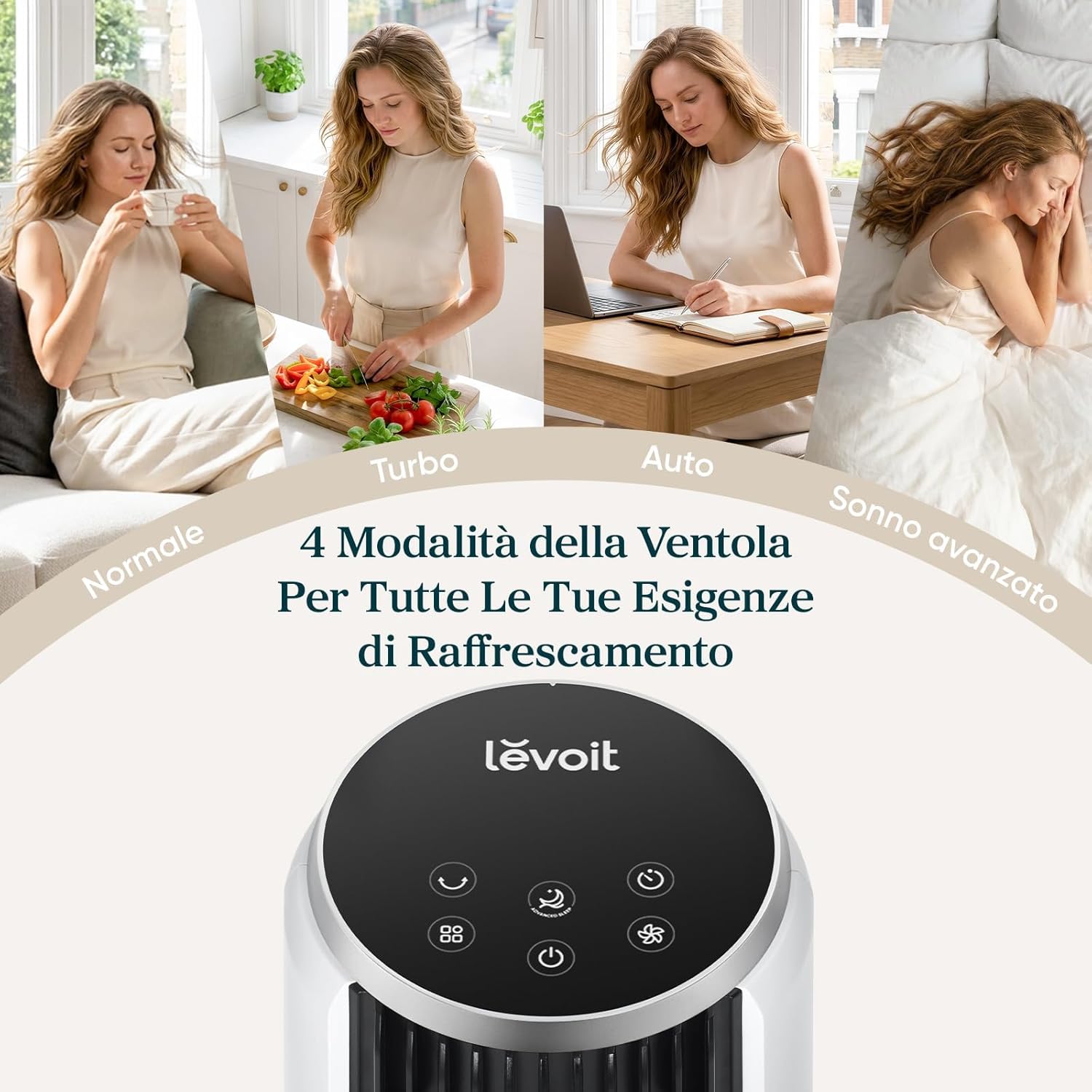 Detalle de LEVOIT Ventilatore a Torre 92 cm: silenzioso 20 dB, 7,9 m/s, 12 velocità