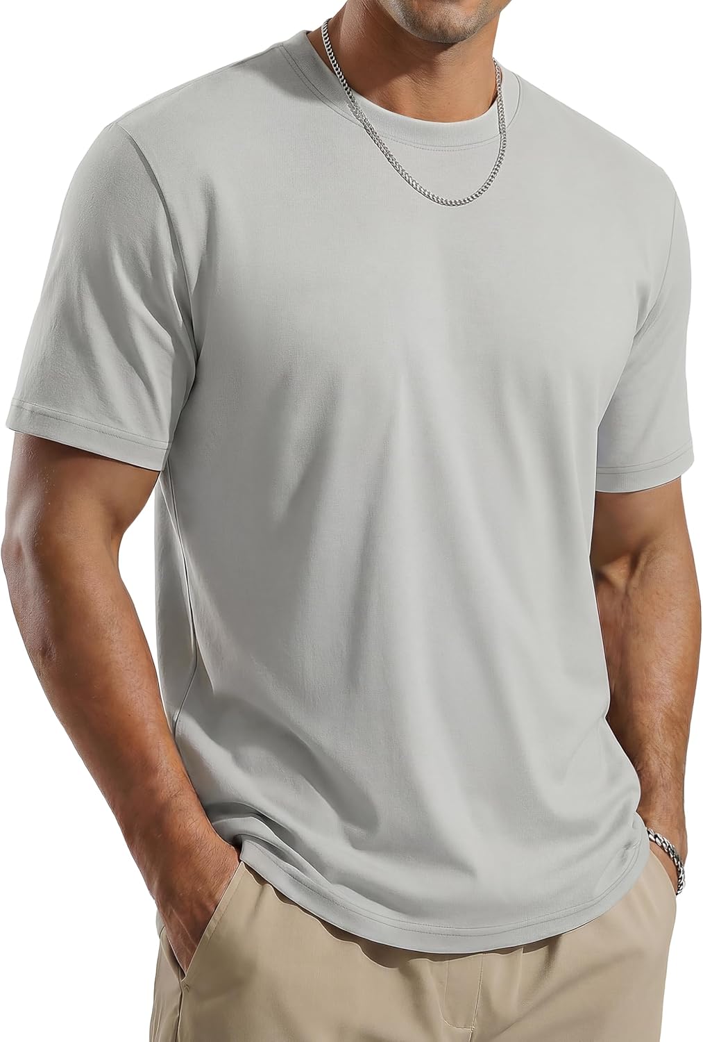 Detalle de TACVASEN Men's T Shirt UPF 80+ Plain Short Sleeve – Lightweight, Quick-Dry Outdoor Tee