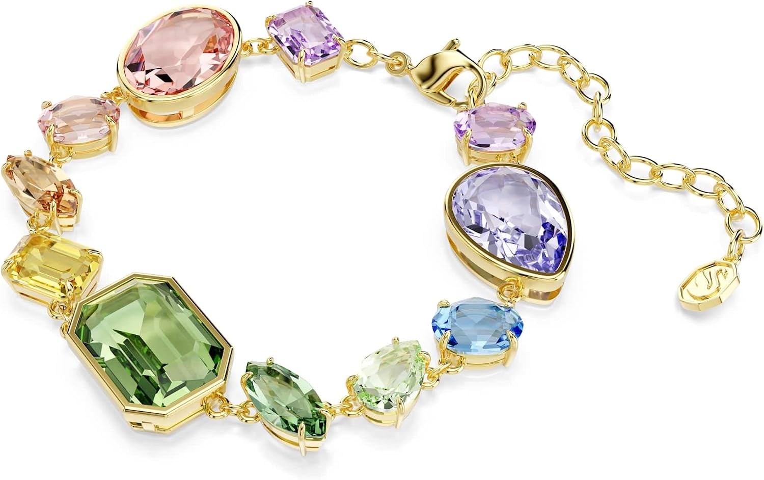 Detalle 2 de Swarovski Braccialetto Gema: elegance dorata con taglio misto e multicolore