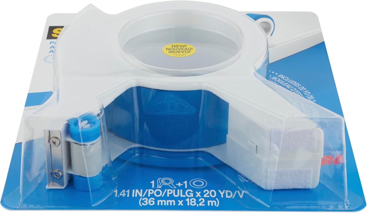 Detalle 1 de ScotchBlue Masking Tape Applicator with 1 Roll (36mm x 18.2m) - Multi-Surface Painter’s Tape with Easy-Grip Tool for Precise Application on Trim, Skirting Boards, Windows & Door Frames
ScotchBlue Masking Tape Applicator with 1 Roll (36…