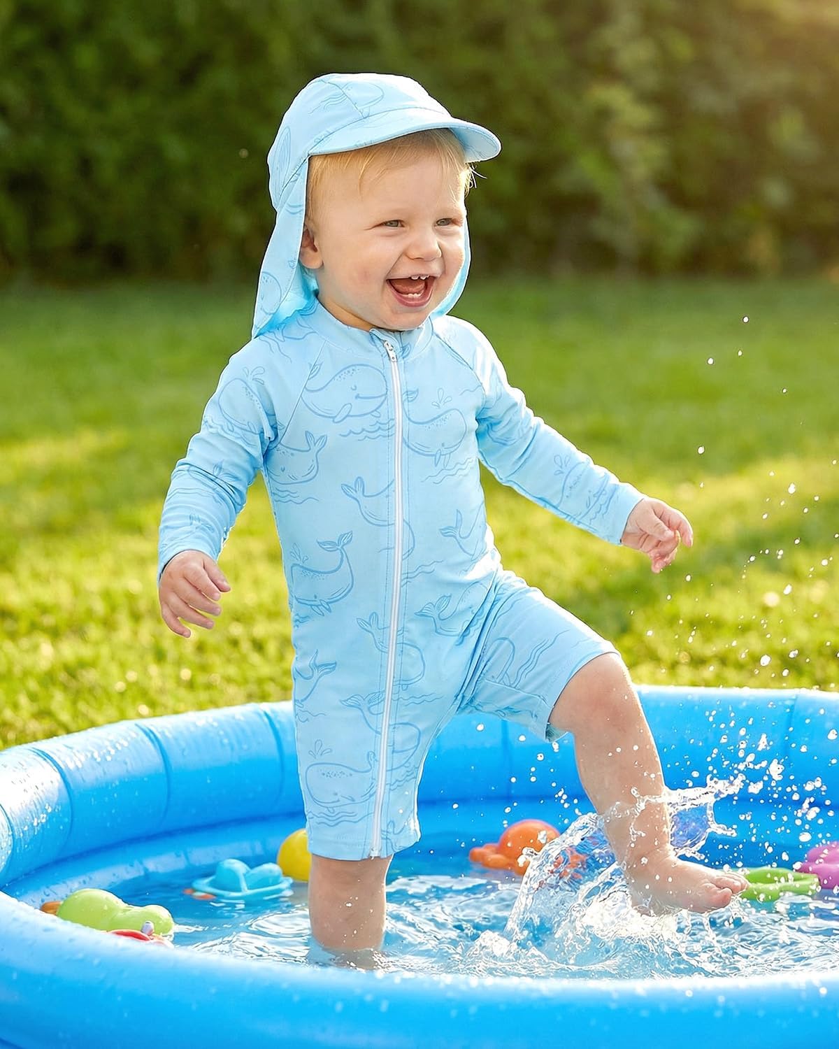 Detalle 2 de WYTbaby Baby Badeanzug Einteilig mit UV-Schutz – 3 Monate bis 3 Jahre