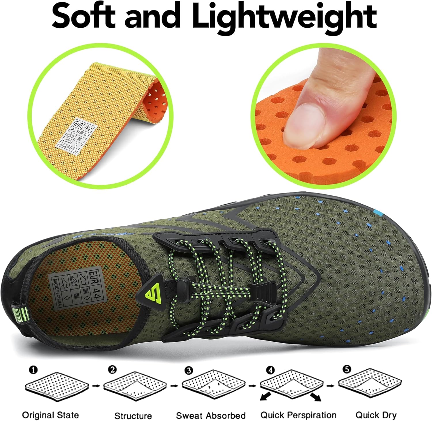 Thumbnail 3 de SAGUARO Badeschuhe Strandschuhe Aquaschuhe Surfschuhe – Gr. 35–48 für Damen, Herren, Kinder