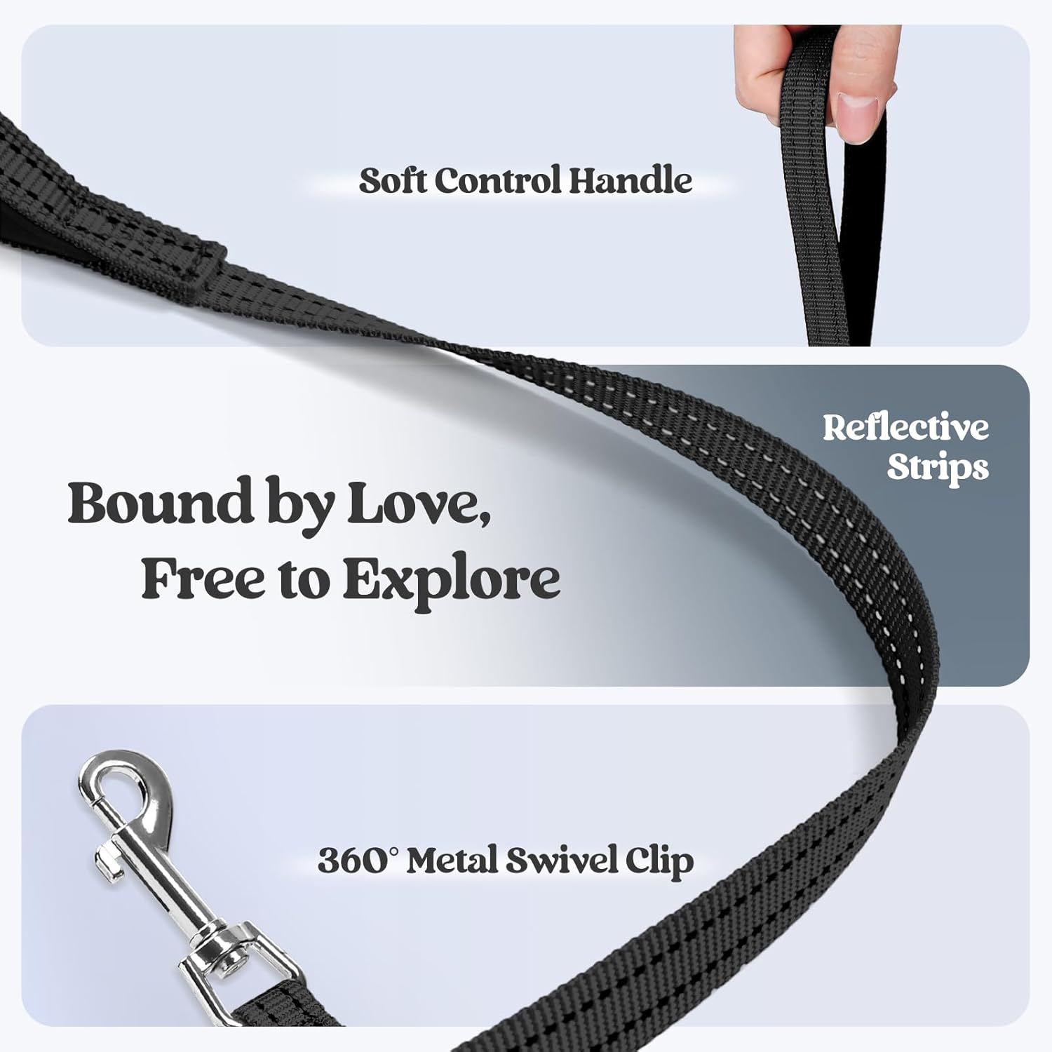 Thumbnail 6 de rabbitgoo Small Dog Harness and Leash Set (Step-in Soft Mesh) with Reflective Strips, Black, S