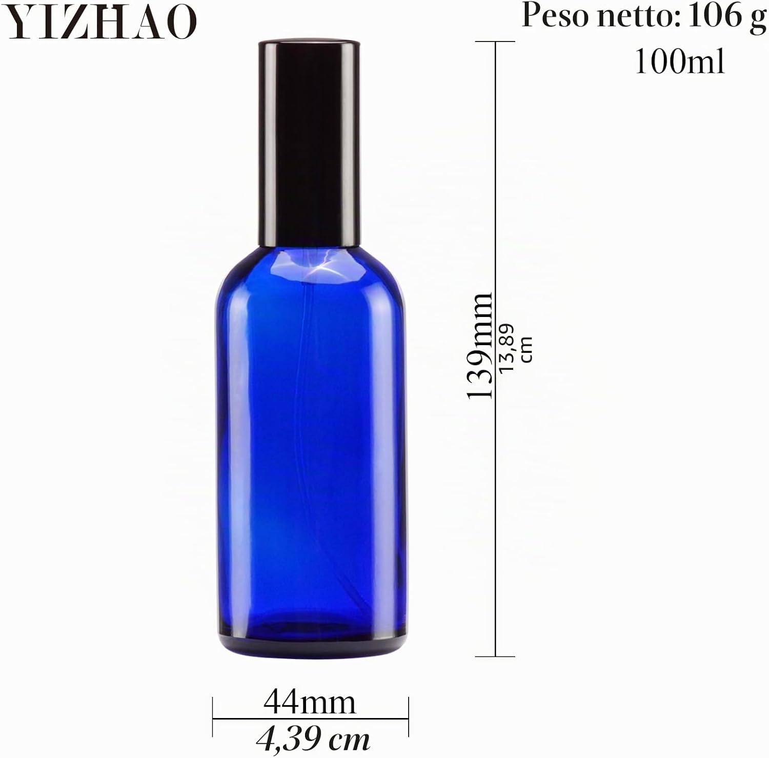 Thumbnail 1 de YIZHAO set di bottiglie spray in vetro da 100 ml (blu) con spruzzatore e accessori, 9 pz