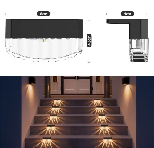 Thumbnail 4 de Lampada Solare da Parete per Esterni Aourow — confezione da 6 luci LED impermeabili IP65 per giardino, terrazza e recinzioni
