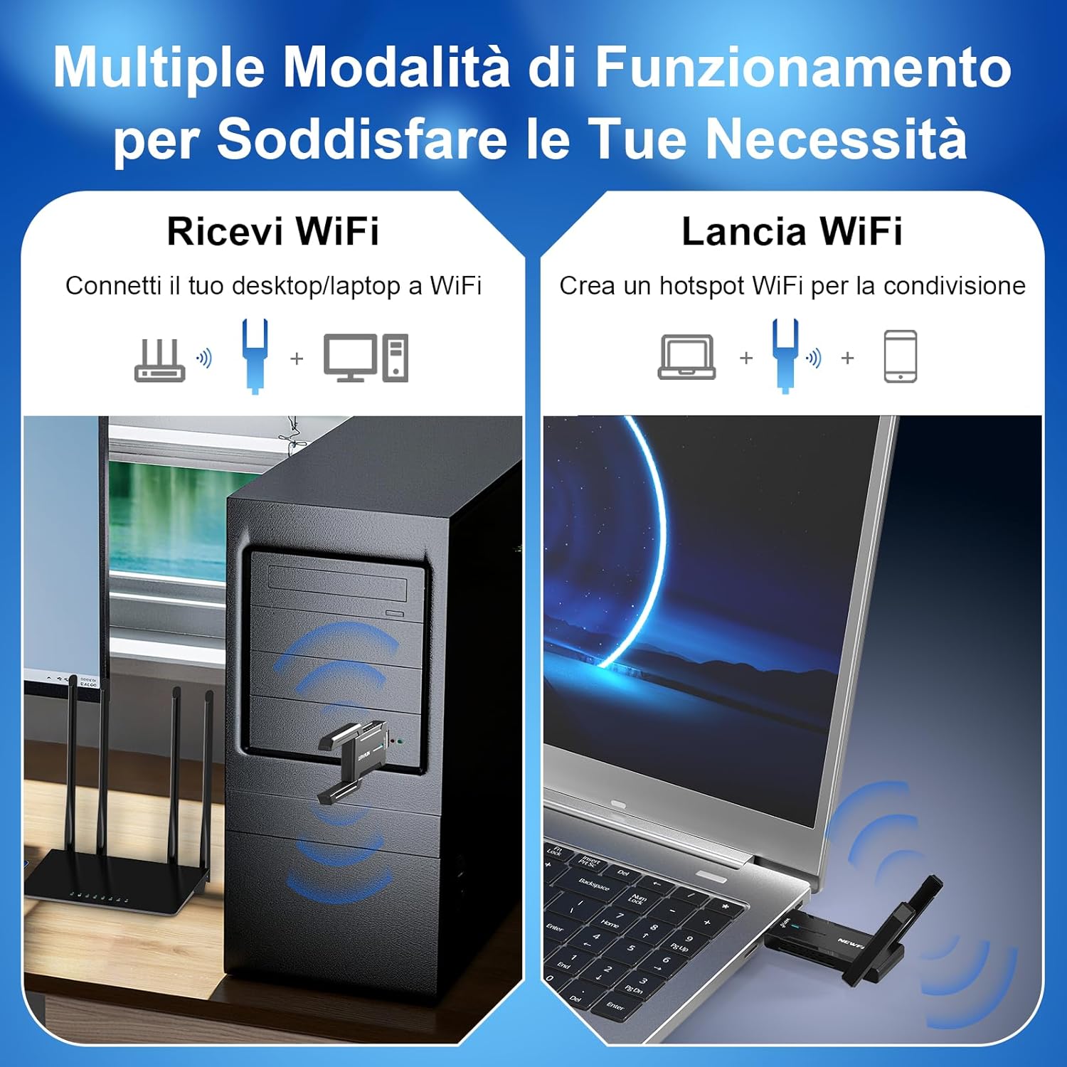 Thumbnail 4 de NEWFAST NF-U353: Chiavetta WiFi 6E da PC Fisso fino a 5400 Mbps