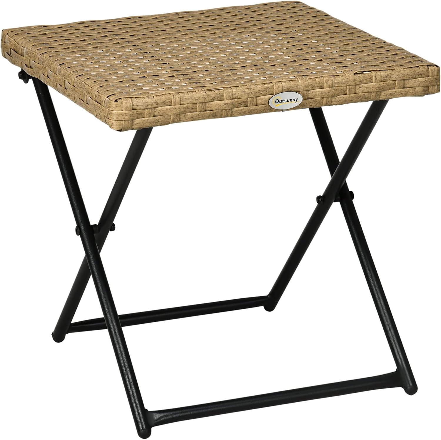 Outsunny Table Basse Pliable 40x40 cm Rotin
