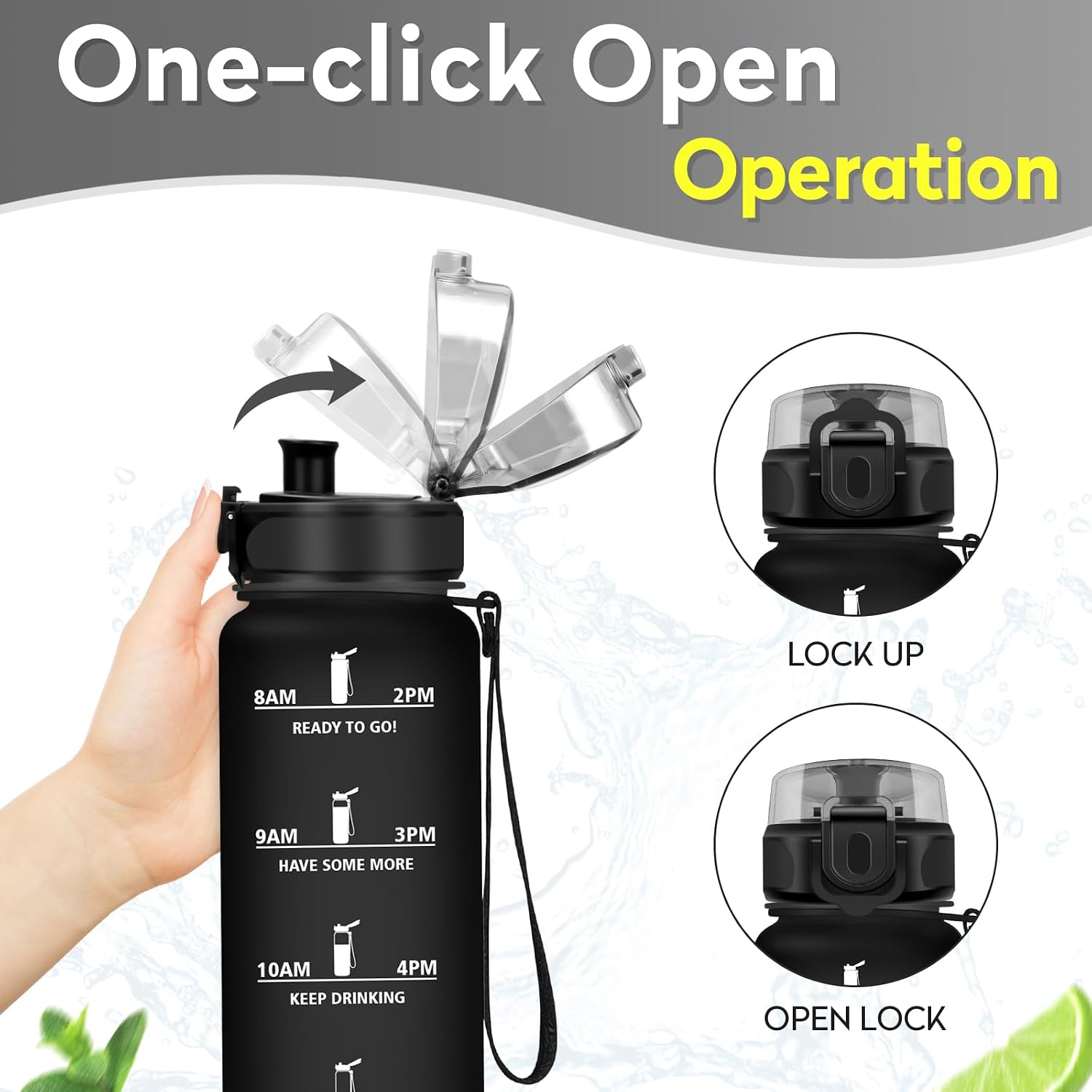 Detalle 1 de JAPORIA Botella Agua 500ml con Pajita