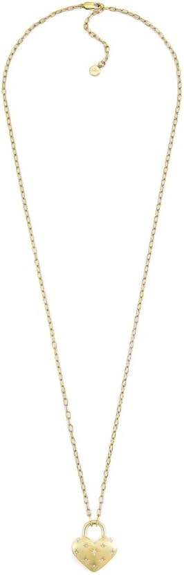 Thumbnail 5 de Fossil collana da donna in acciaio inox oro con chiusura a moschettone e ciondolo a cuore