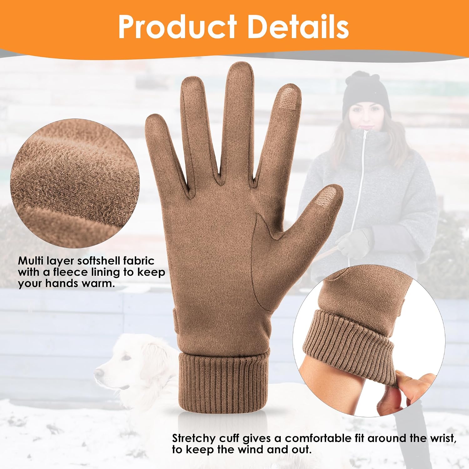 Thumbnail 3 de PPAOEH Suede Gloves