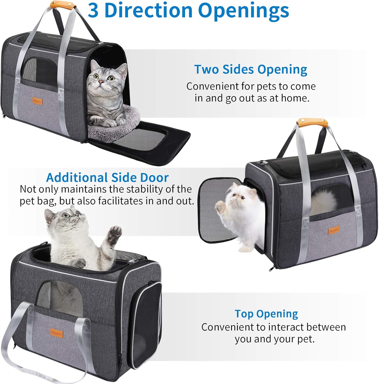 Detalle 2 de Transportín gato y perro plegable con cojín