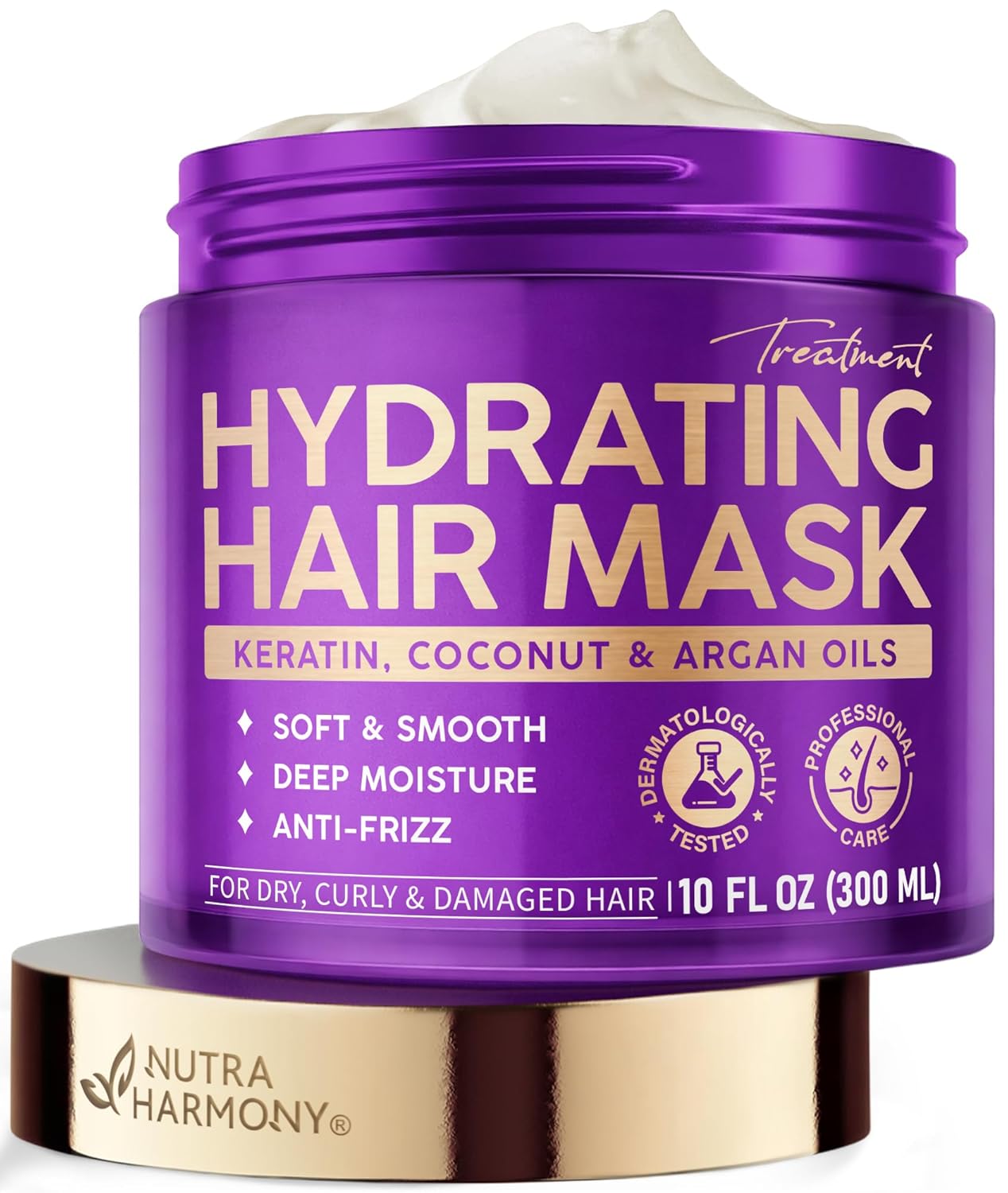 Detalle de Hydrating Hair Mask – Deep Conditioning Treatment for Dry, Frizzy & Damaged Hair (10oz)