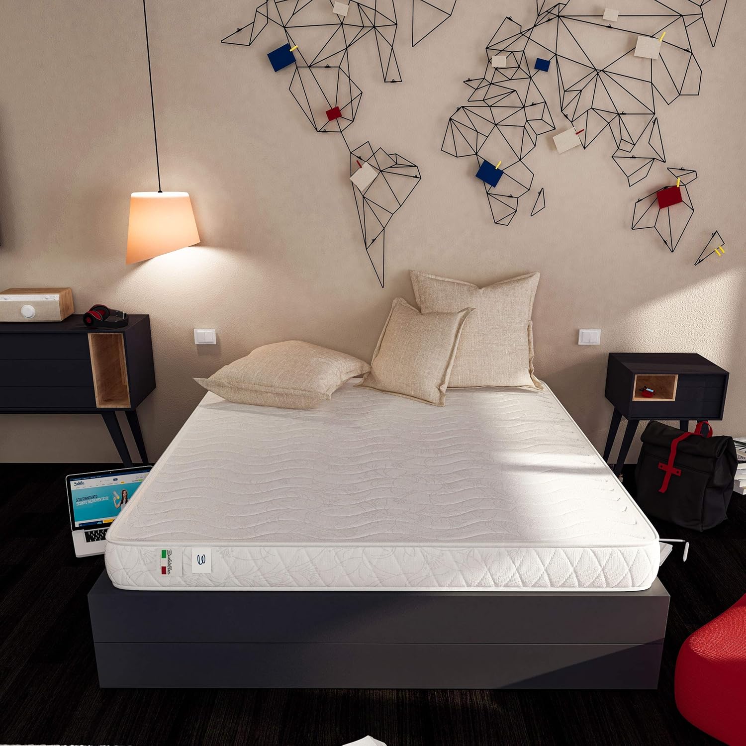 Thumbnail 1 de Materasso matrimoniale Baldiflex Emporio Easy Latex con lattice e 2 cm di memory foam, 160 x 190 cm, altezza 15 cm