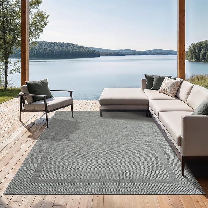 the carpet Mistra - Alfombra Gris Duradera para Interior y Exterior 🏡