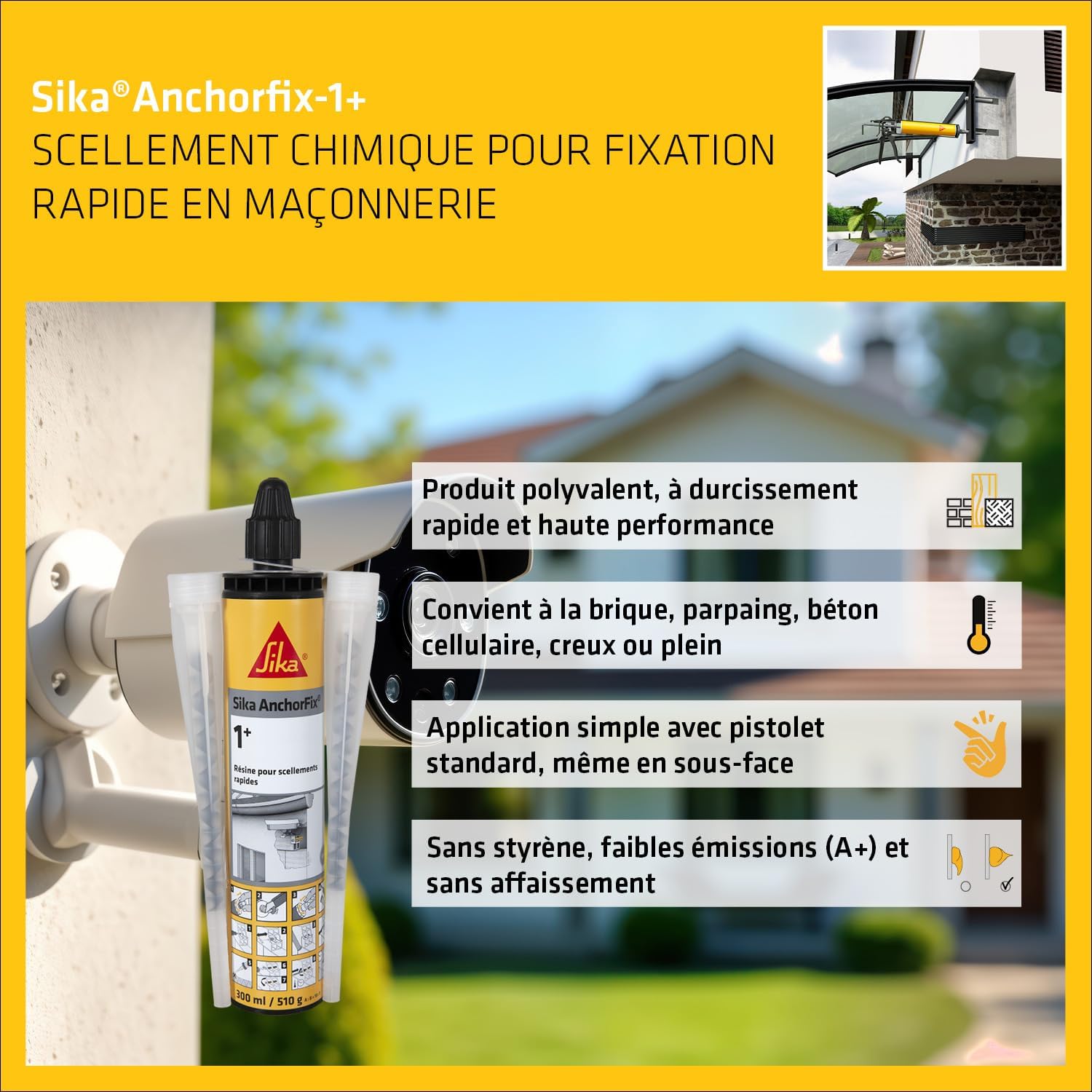 Thumbnail 2 de Sika Anchorfix 1+ Ton Pierre - Scellement chimique multi-matériaux 300 ml