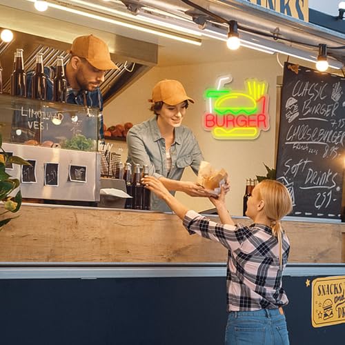 Thumbnail 6 de Panneau Néon Burger UExnkj-Y — 32 × 31 cm, LED SIlicone, ambiance snack avec frites et cola
