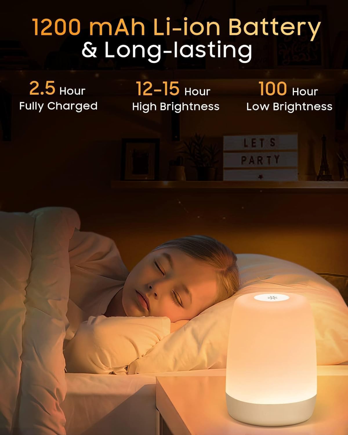 Thumbnail 3 de MEDE Night Light Bedside Lamp with Touch Control, RGB Modes & Timer