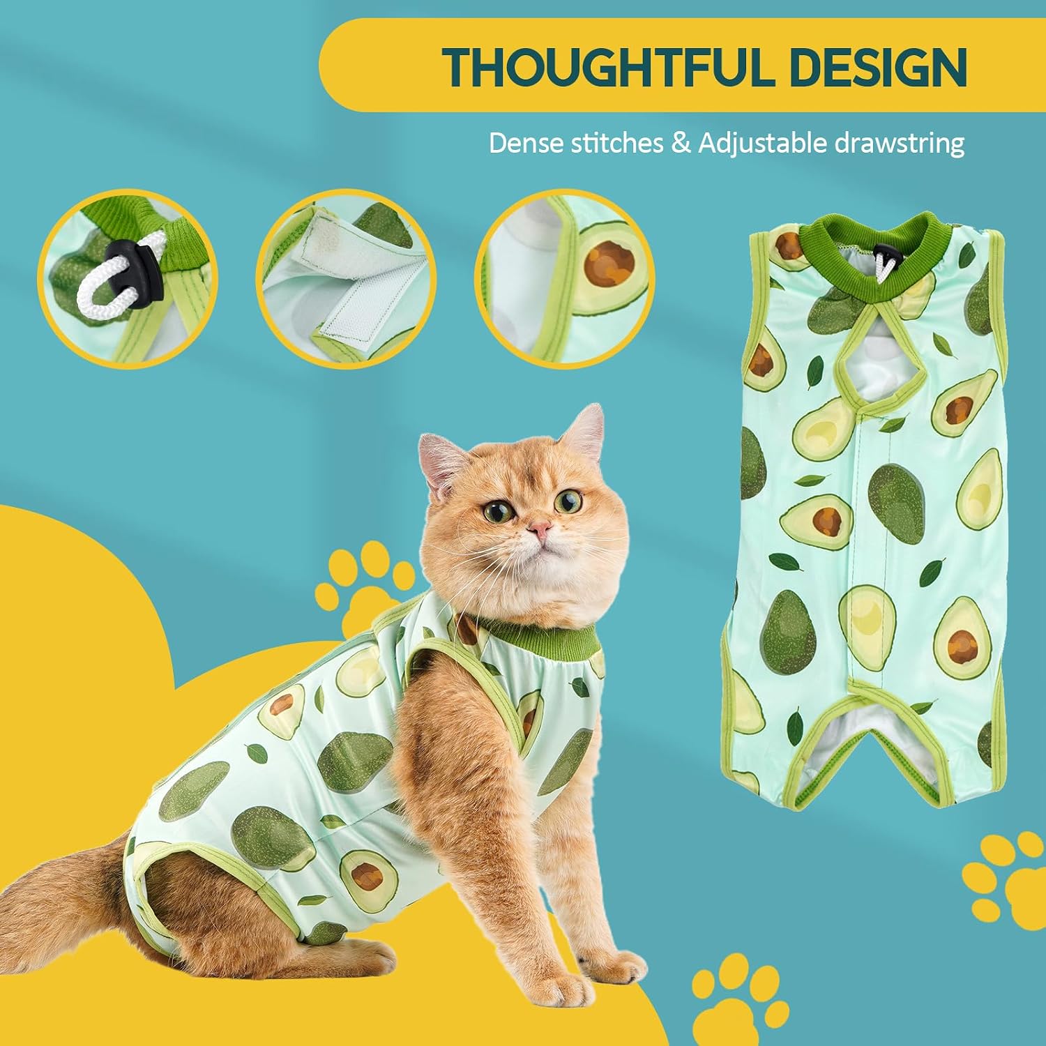 Thumbnail 6 de Avont Katzenbody nach OP Erholungsanzug – Modal Recovery Suit für Katzen (S, Avocado)