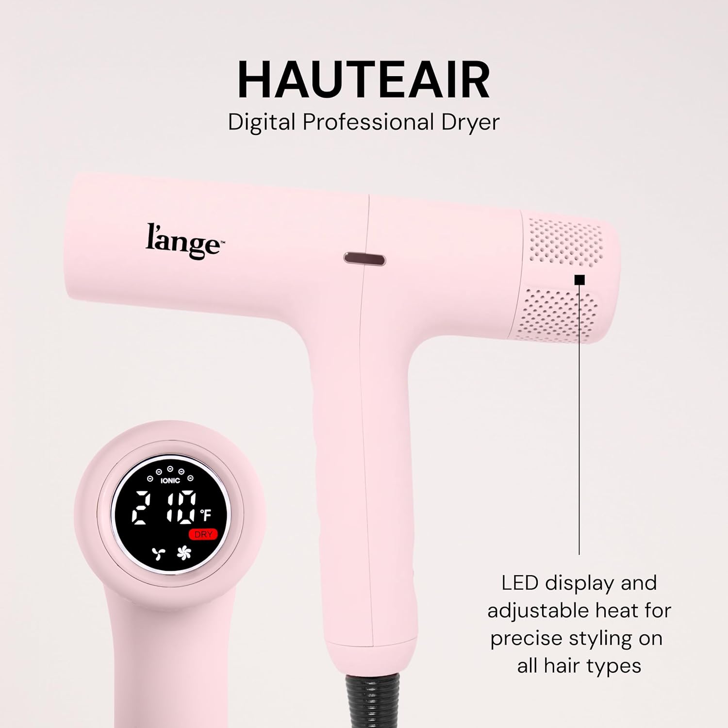Thumbnail 3 de L’ange Hair HauteAir Digital Professional Hair Dryer (LED display, brushless motor, negative ion, self-cleaning) – Blush