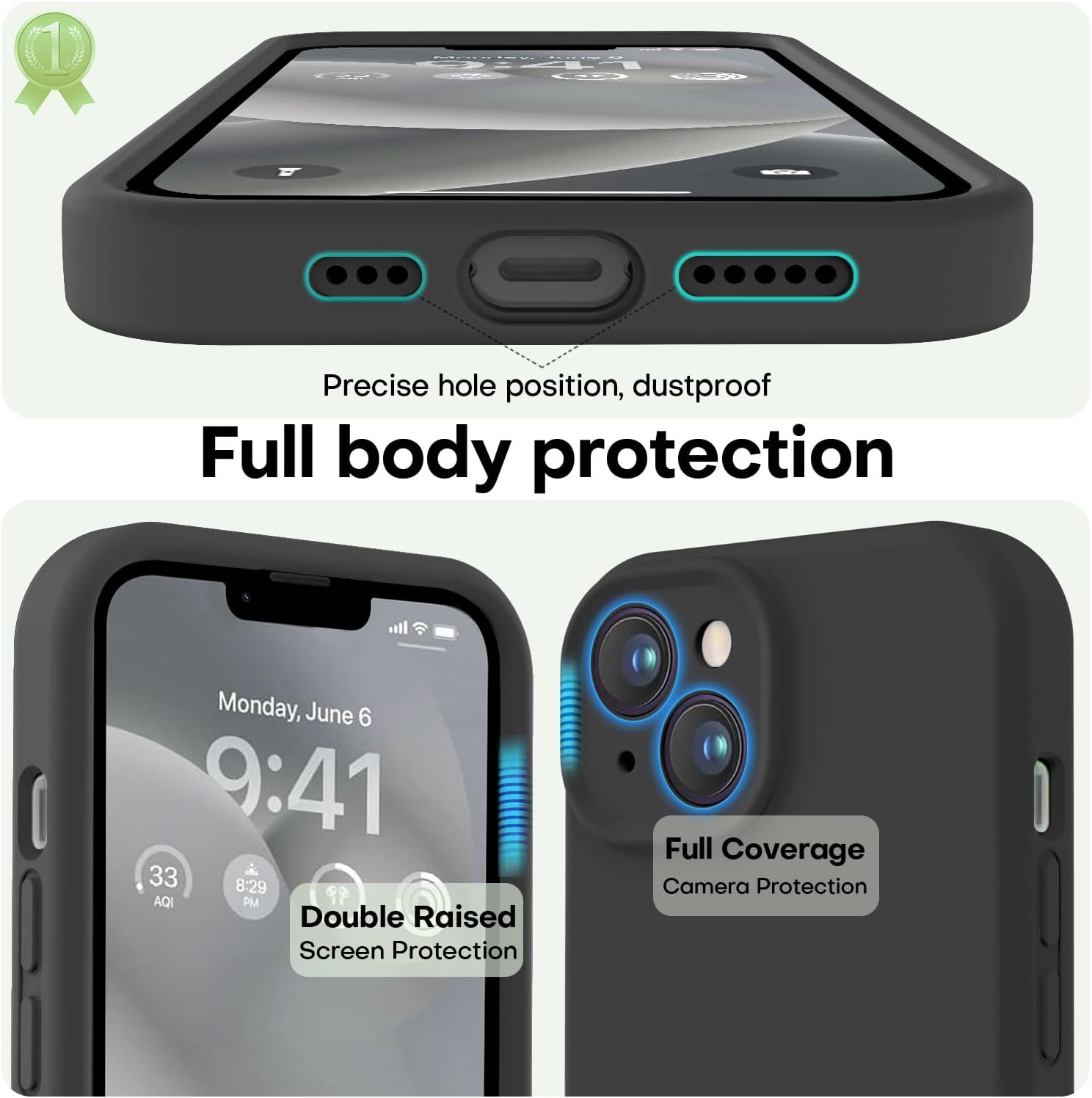 Detalle de LOVE 3000 LO2175 iPhone 14 Case, 3.0mm Silicone with Microfiber Lining
