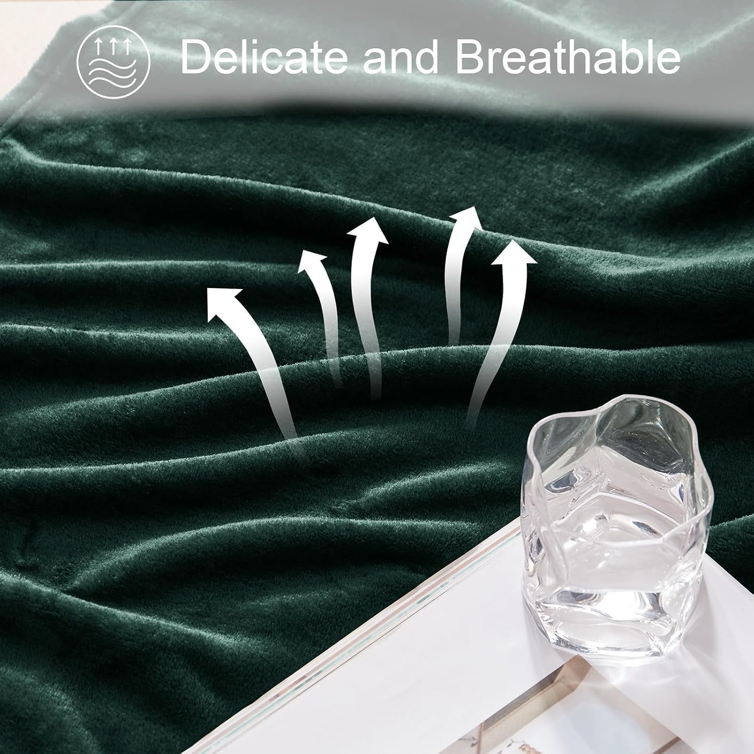 Detalle 2 de Exclusivo Mezcla FBA_SFTB-GE5070 Fleece Throw Blanket, Forest Green, 50 x 70 in