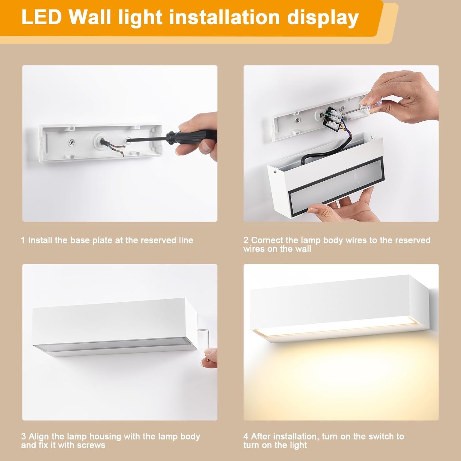 Thumbnail 5 de Applique da Parete 12W Interno/Esterno, 3000K Bianco caldo, 20 cm