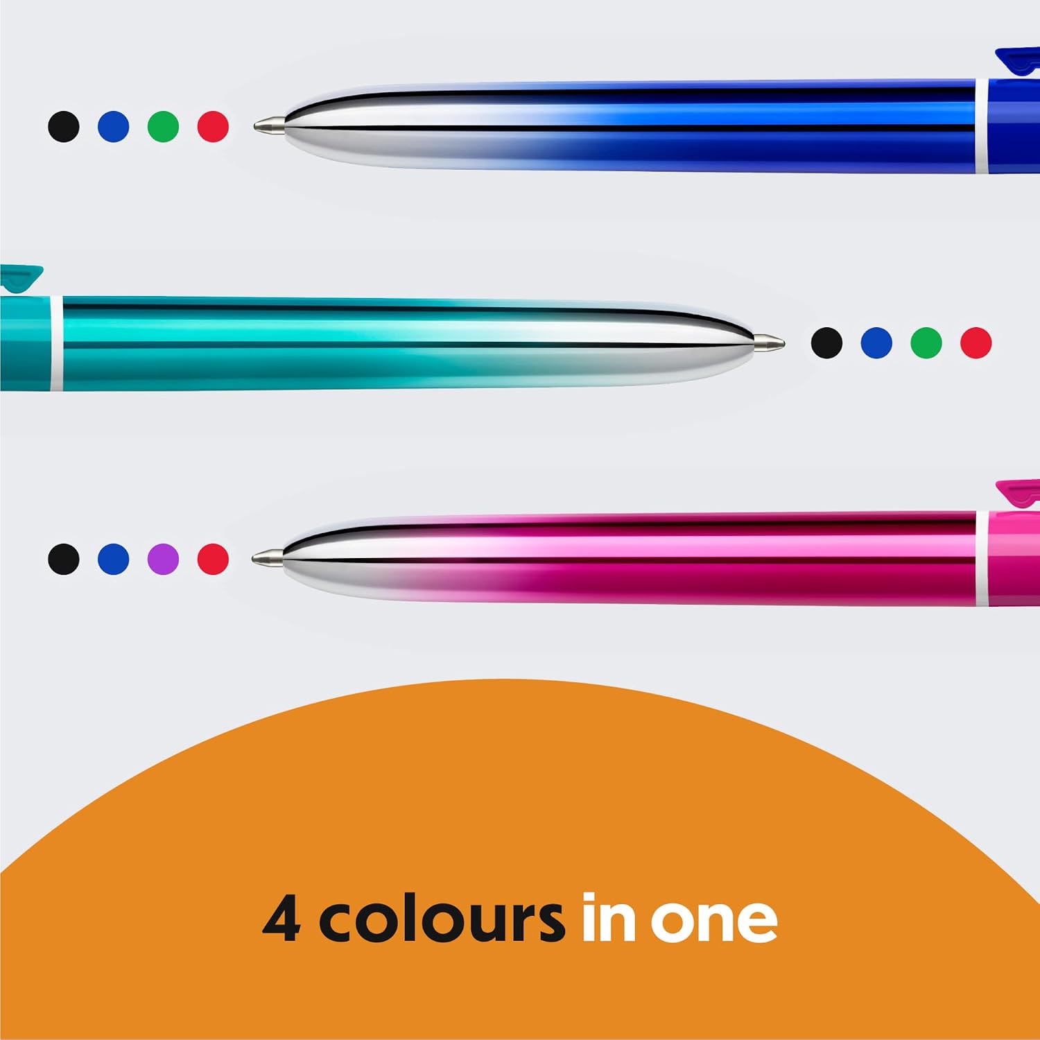Thumbnail 2 de BIC 4 Colours Gradient Retractable Pens Pack 5