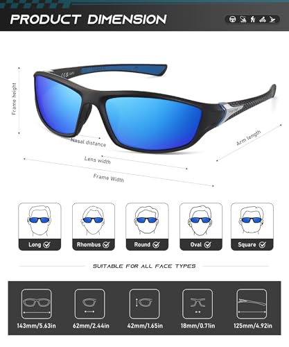 Detalle 2 de Perfectmiaoxuan Polarized Sunglasses – TR90 frame with HD Polarised Lenses