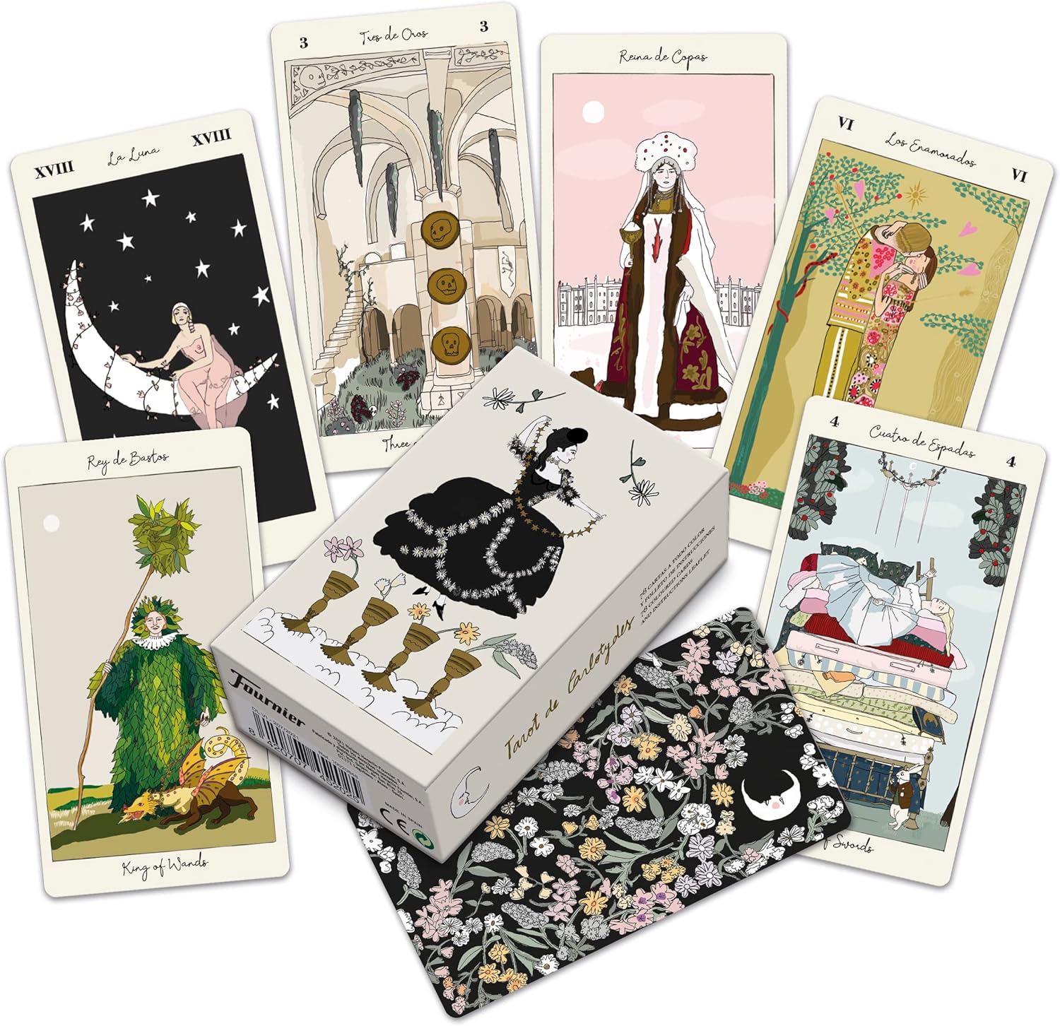 Thumbnail 2 de Fournier Tarot DE CARLOTYDES – 78 Karten, wasserfestes Blattmaterial & praktischer Federmäppchen‑Beutel