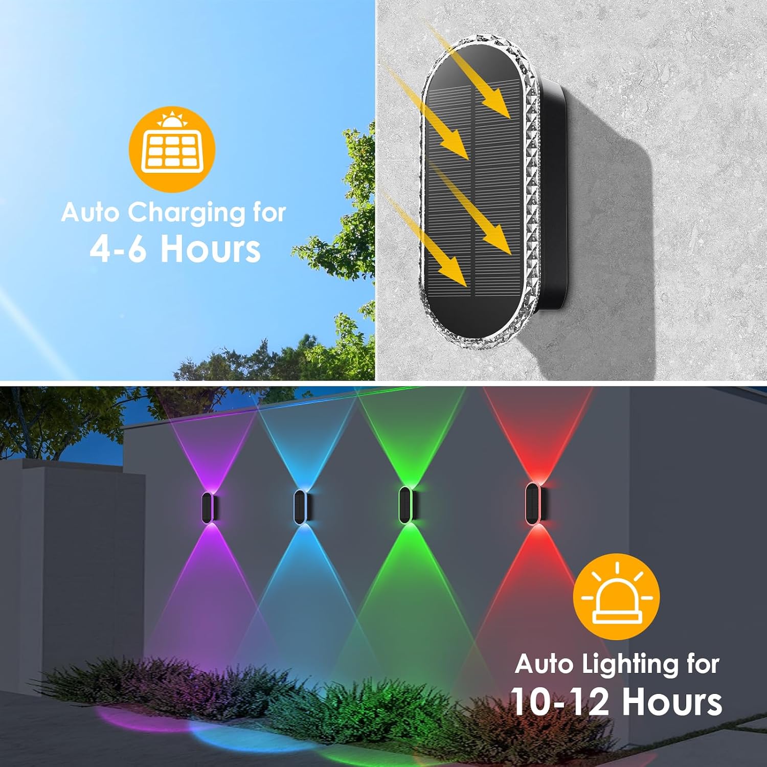 Detalle de LIANGLOME Solar Fence Lights, 8-Pack