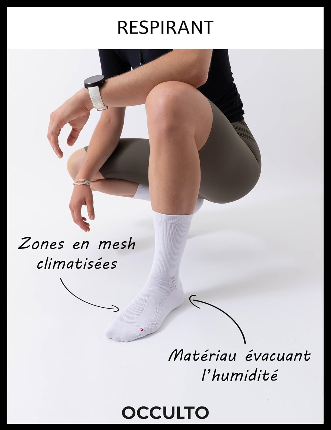 Thumbnail 1 de Occulto Eddy – lot de 2 chaussettes cyclisme homme & femme à design aérodynamique