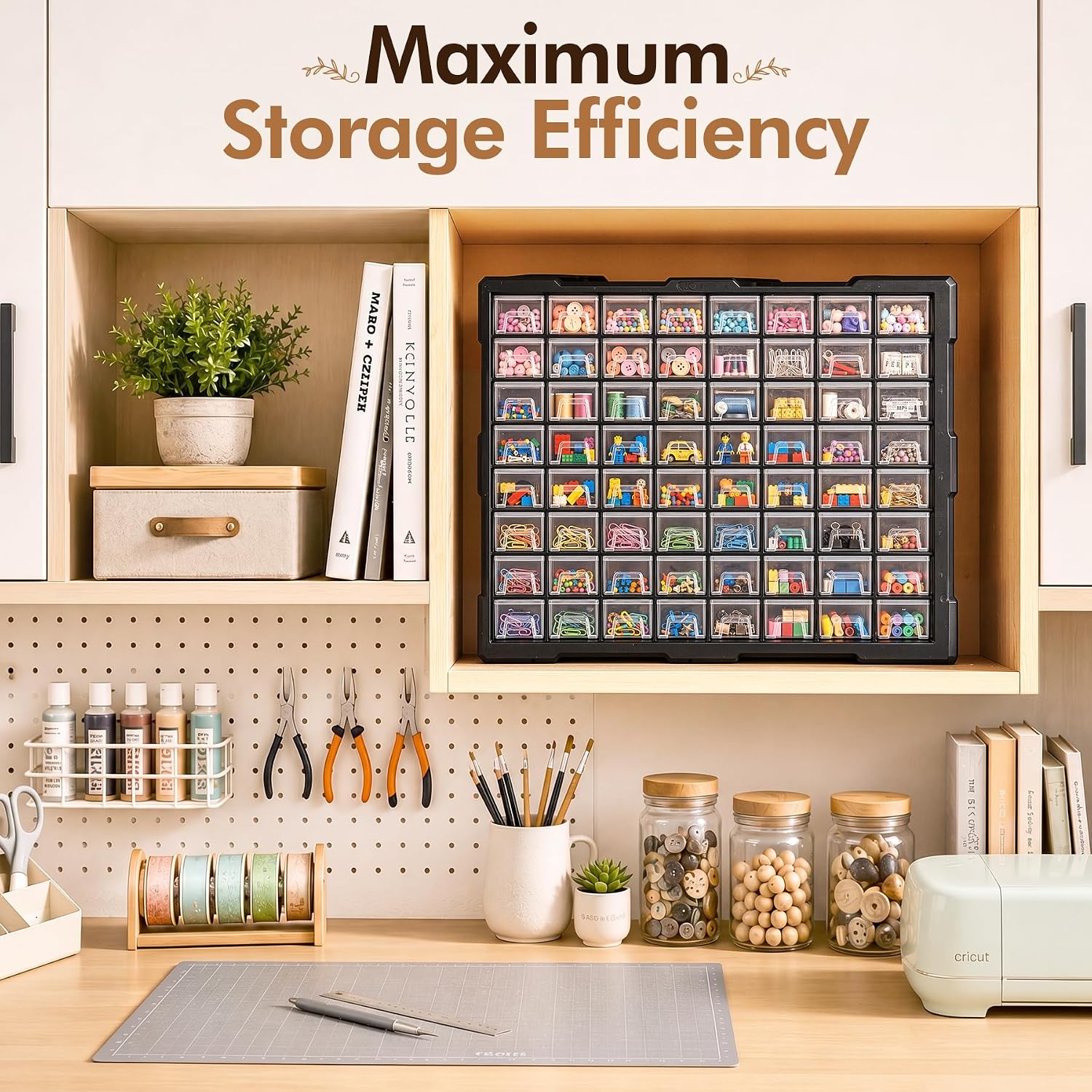 Detalle 1 de Small Parts Organizer with 64 Drawers
