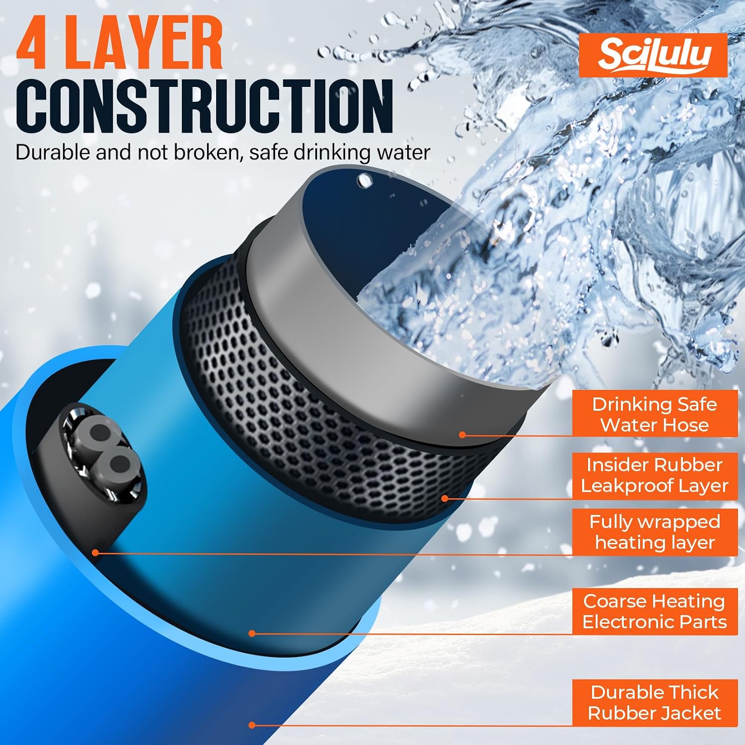 Detalle de Scilulu 75FT Heated Water Hose for RV