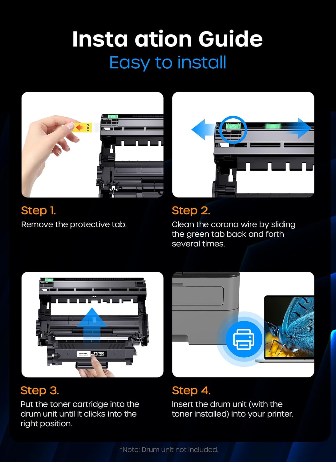 Detalle 2 de Timink DR730 Drum Unit, 12,000-Page Yield for Select Brother Printers