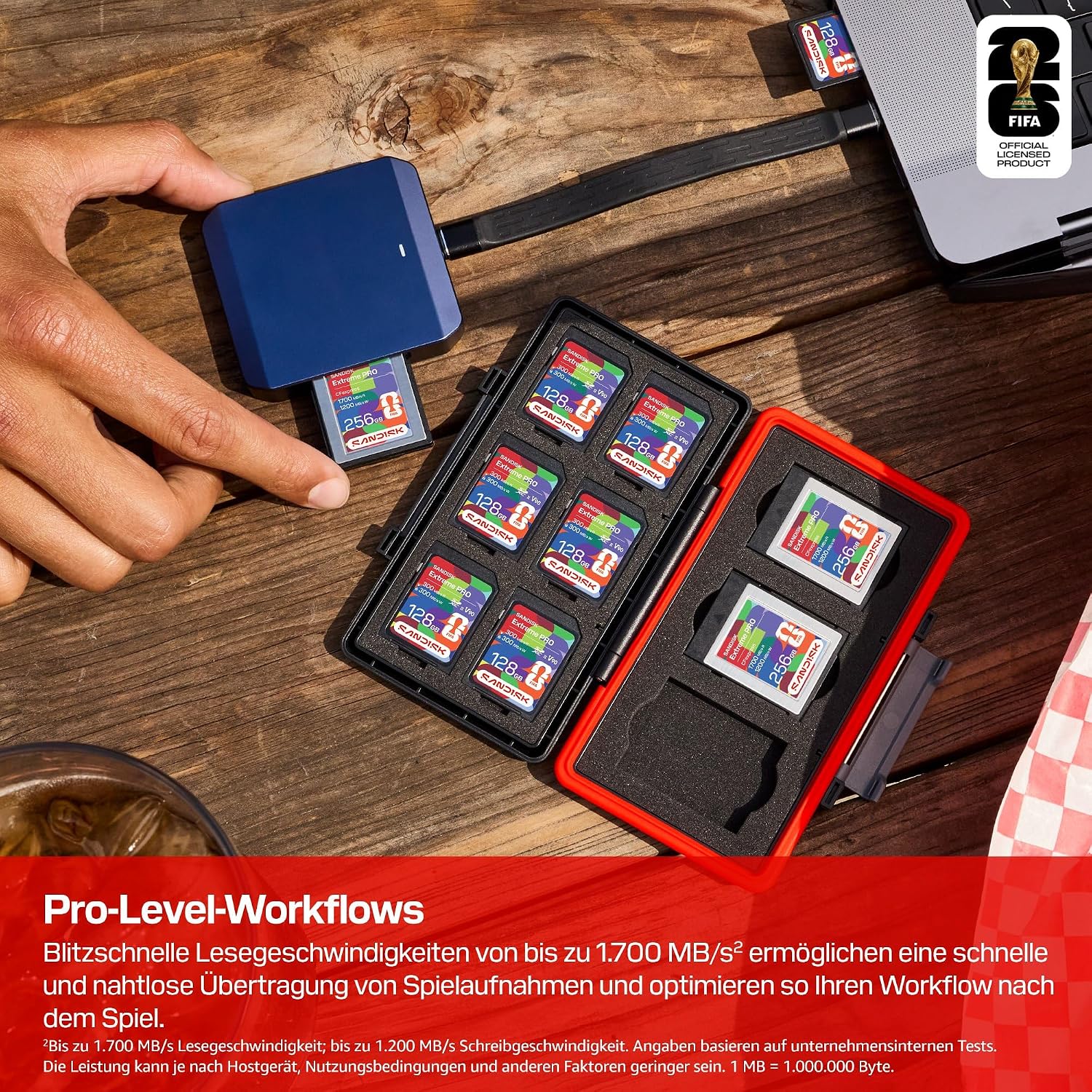 Detalle de SanDisk CFexpress Type-B Speicherkarte FIFA World Cup 2026 Edition 256 GB