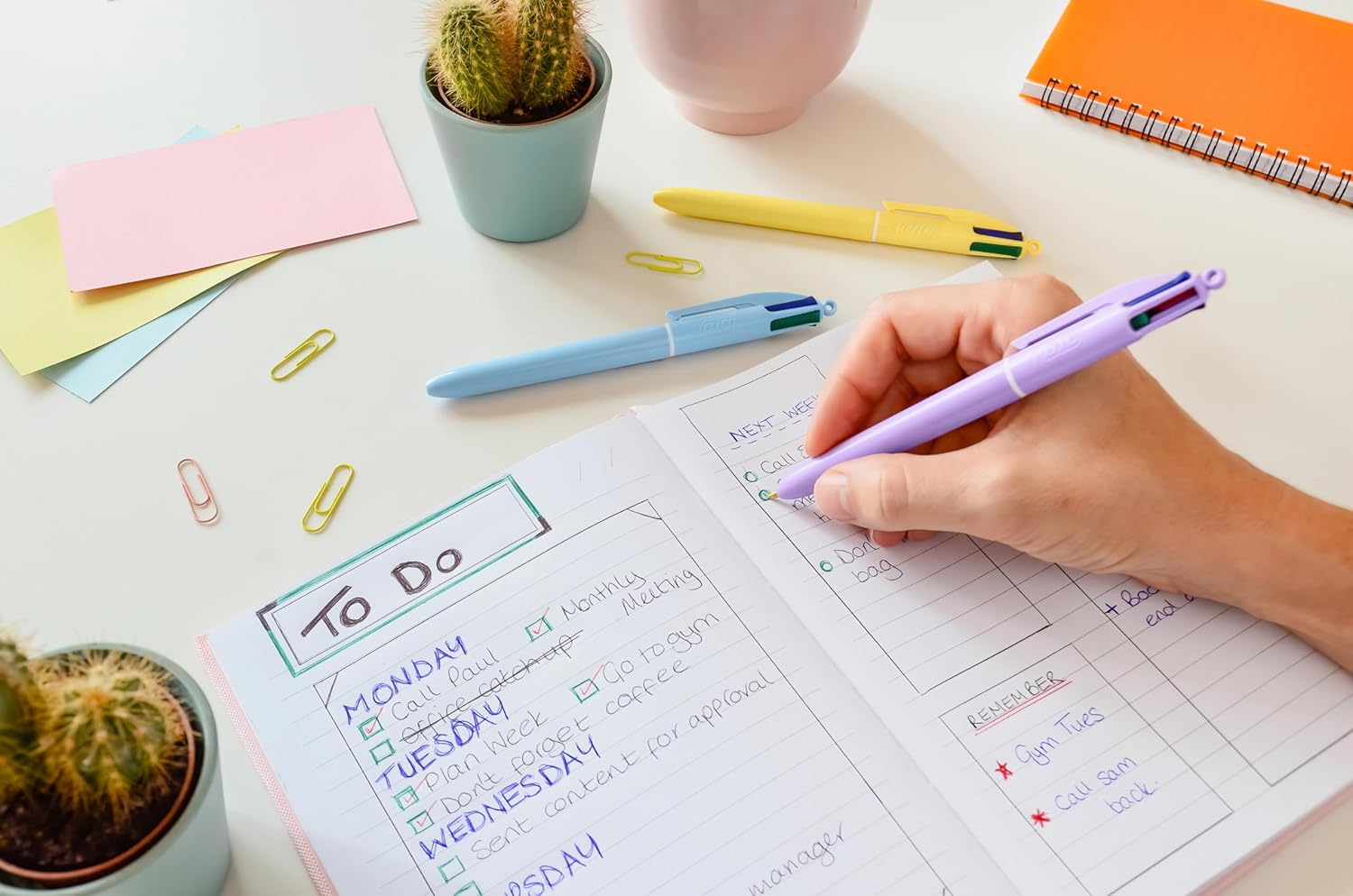 Thumbnail 3 de BIC 4 Couleurs Pastel — Stylos-Bille Pointe Moyenne 1,00 mm (Pack de 6)