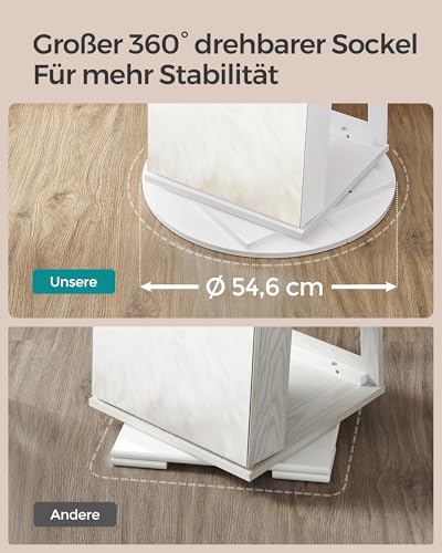 Thumbnail 5 de SONGMICS Schmuckschrank JJC007W01: rahmenloser Ganzkörperspiegel, abschließbar, 360° drehbar