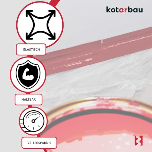 Detalle de KOTARBAU Set di 6 Telo Copritutto per Imbianchino – 4 x 5 m, Polietilene Trasparente, Resistenti e Riutilizzabili