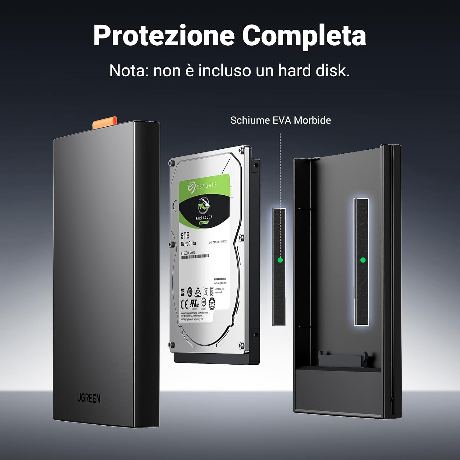 Detalle 2 de UGREEN Enclosure HDD 2.5 USB C 3.1 6 Gbps