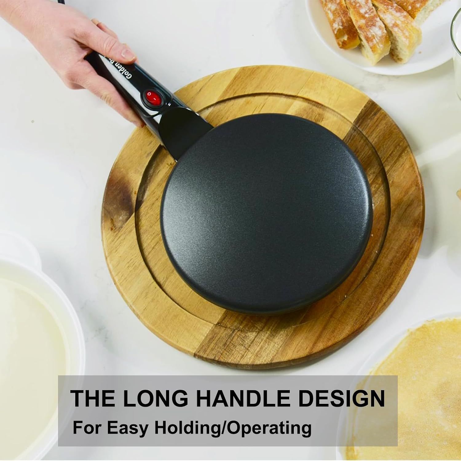 Detalle de Electric Crepe Maker with 8" Nonstick Pan — 800W, Auto Temp Control