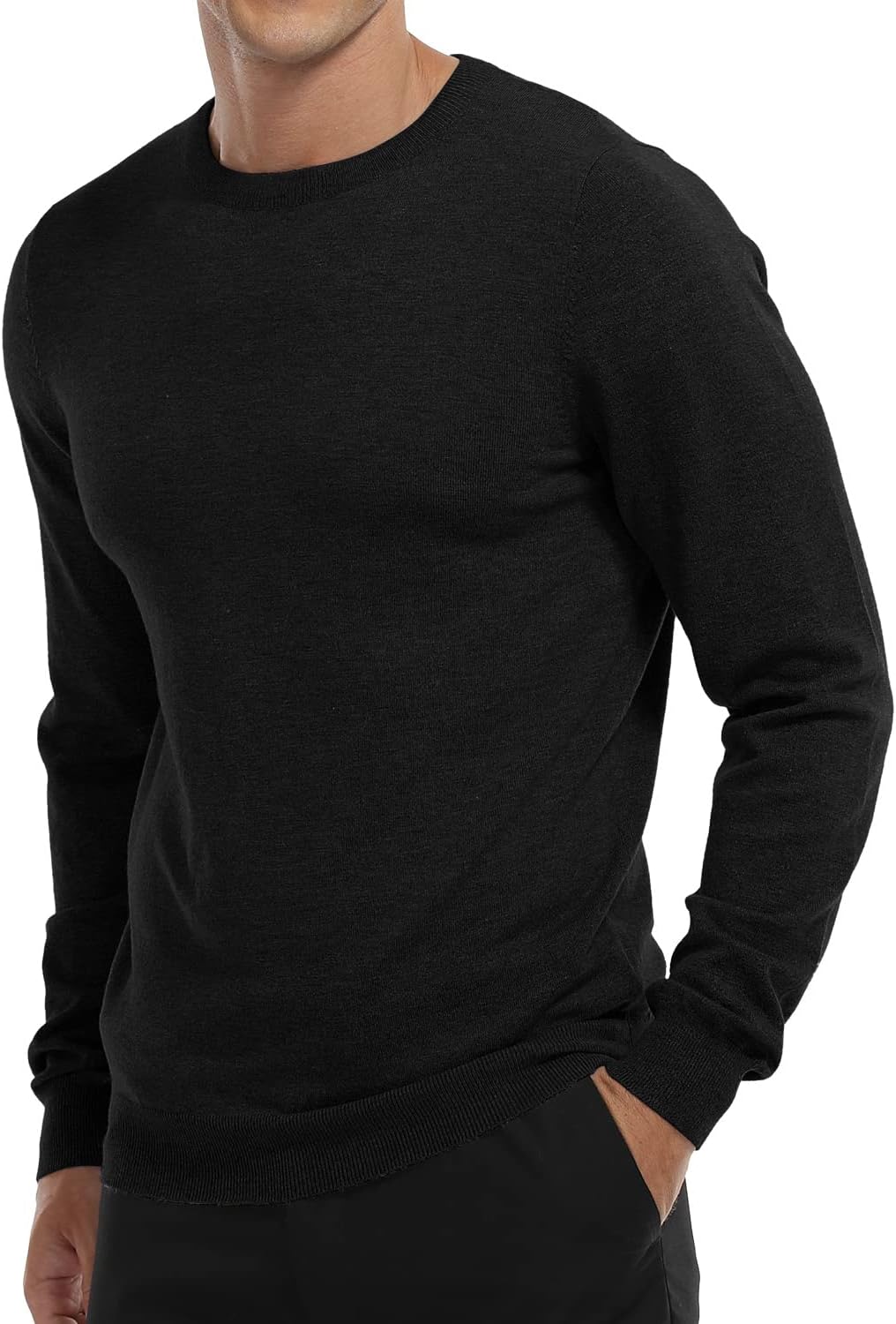 Thumbnail 1 de MLANM men’s crew neck vintage slim sweatshirt (mock knit jumper style)