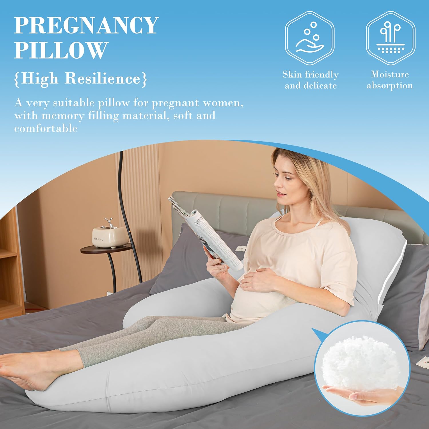Detalle 2 de Cute Castle U-Shaped Pregnancy Pillow, 57-Inch
