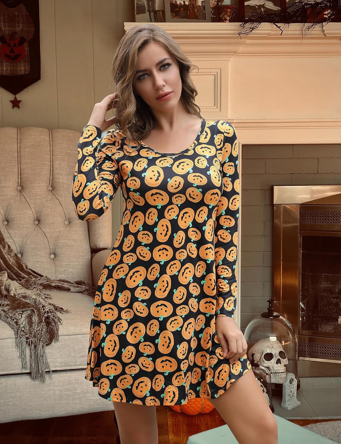 Detalle de Aphratti Women's Polyester-Spandex Halloween Dress
